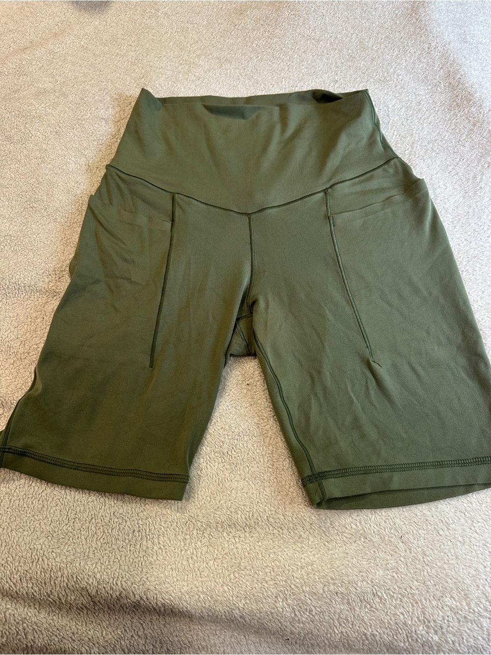 aerie High-Rise Olive Bike Shorts